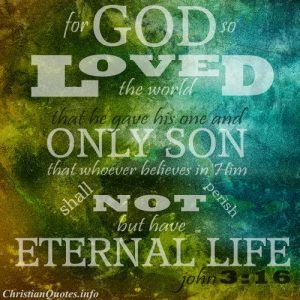 John 3:16 Scripture Quote - God so Loved the World - Earth in green an blue texture