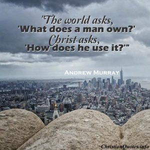 Andrew Murray Christian Quote - Giving - View of large city