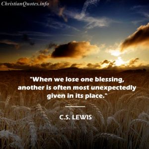 C.S. Lewis Quote - Blessings - field and sunset