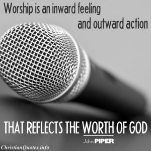 John Piper Quote - Worship - black and white microphone
