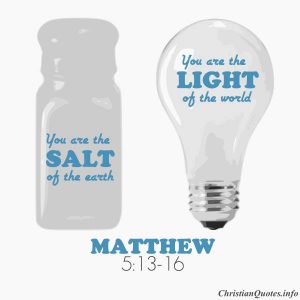 Matthew 5:13-16 - salt of earth, light of world - salt shaker and light bulb