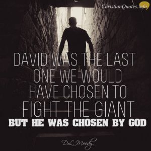 D. L. Moody Quote - David was the last one we would have chosen to fight the giant, but he was chosen of God.