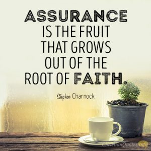 Assurance is the fruit that grows out of the root of faith