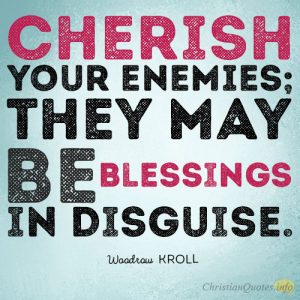 Cherish your enemies; they may be blessings in disguise