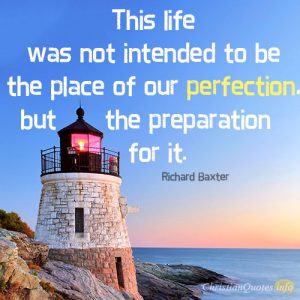 This life was not intended to be the place of our perfection, but the preparation for it.