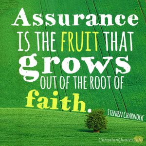 Assurance is the fruit that grows out of the root of faith